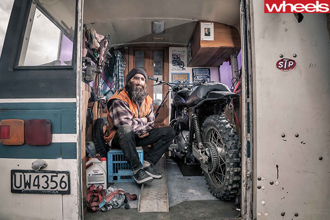 Motorbike -rider -back -of -van
