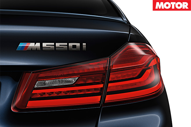BMW M550i x Drive badge