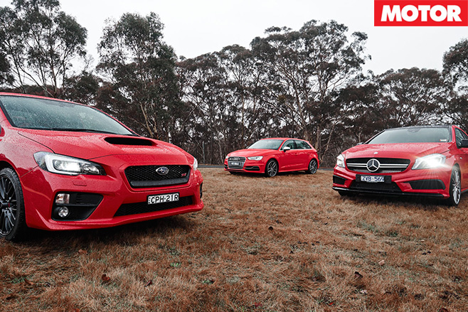 Subaru -WRX STI vs Audi S3 vs Mercedes Benz A45 AMG 2