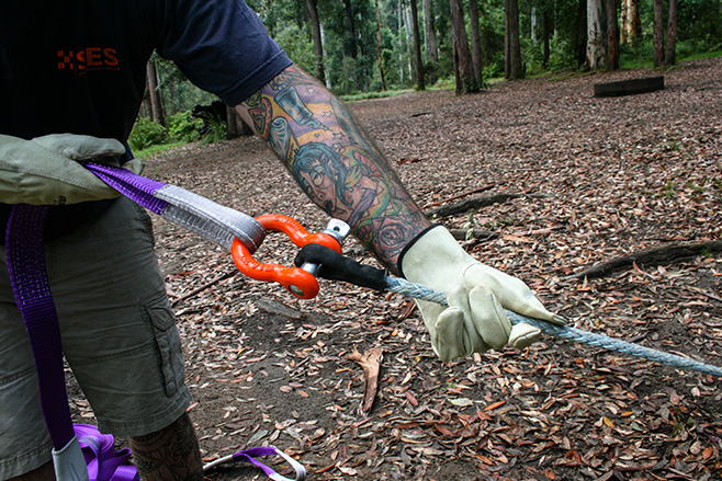 Attaching rope at car