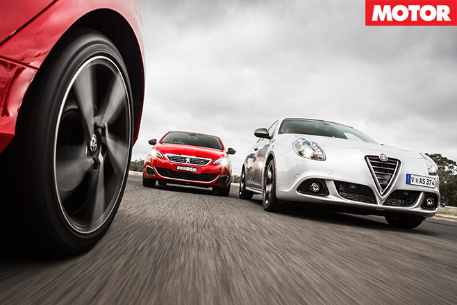 Euro hatchbacks driving front