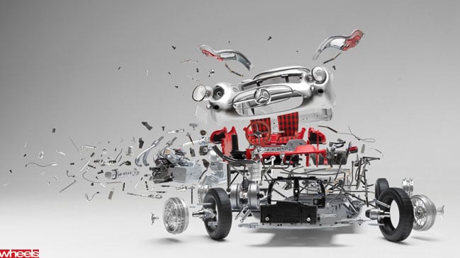 Exploding classic car art