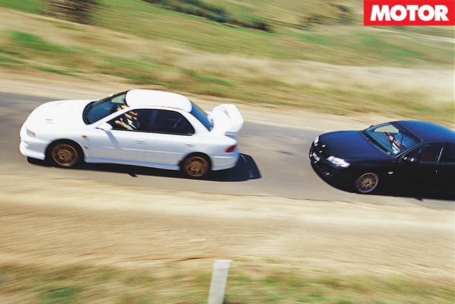 Subaru -in -front -of -HSV-GTS