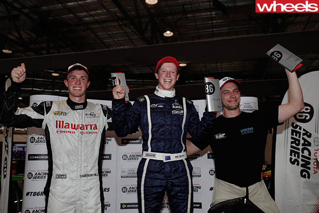 Will Brown celebrates podium