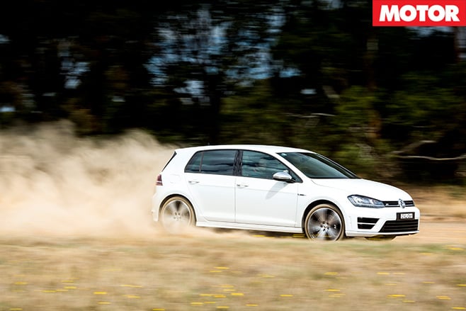VW Golf-R driving