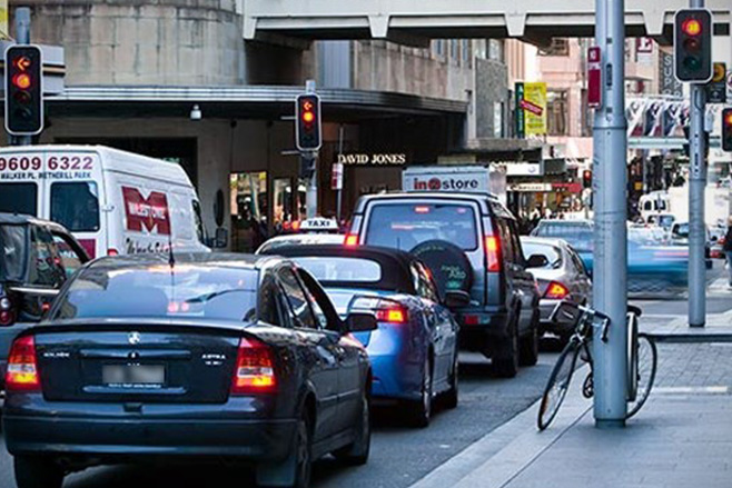 Sydney congested traffic