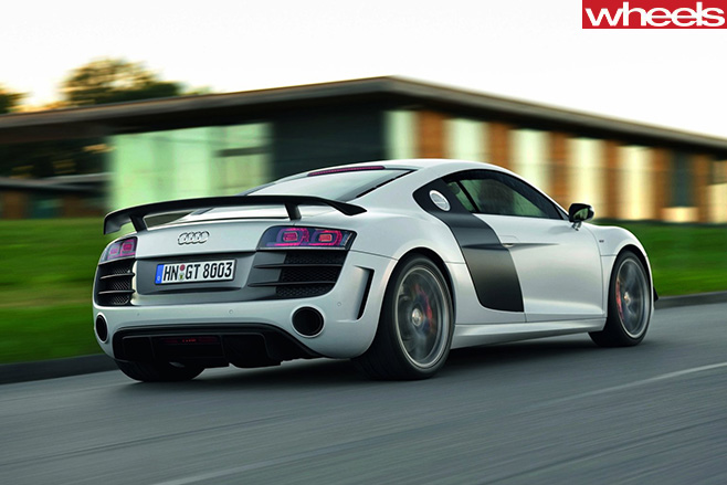 Audi -R8-driving -rear -side