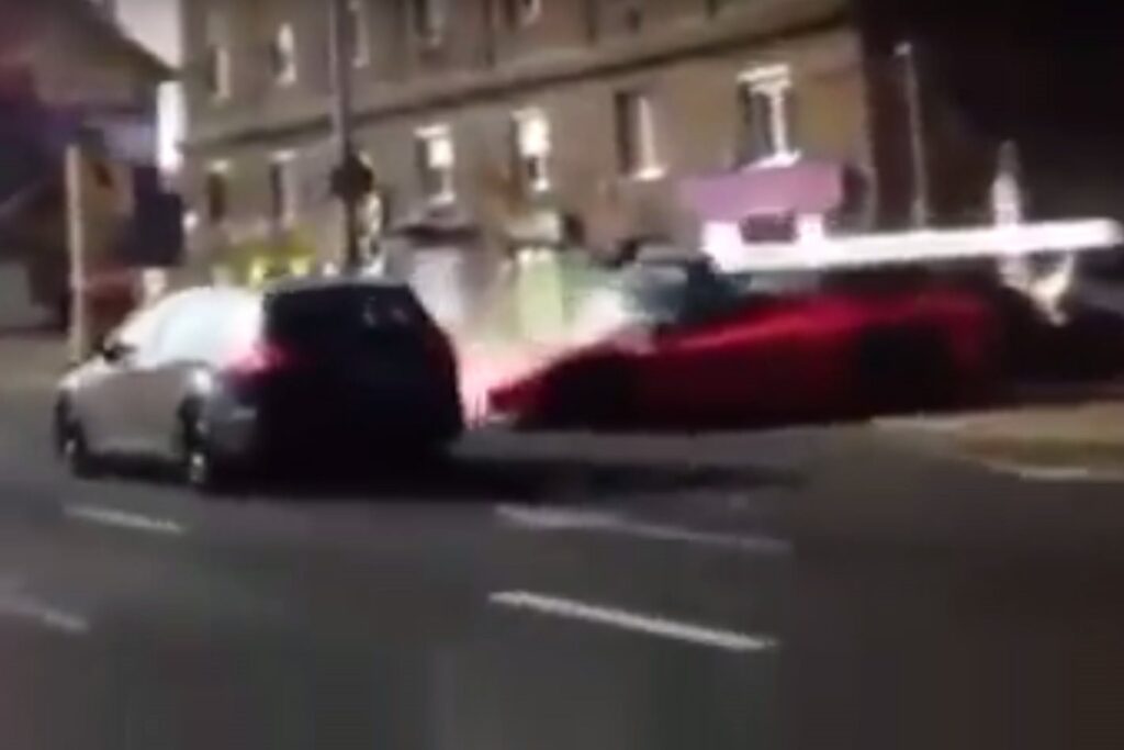 LaFerrari spins on street, crashes