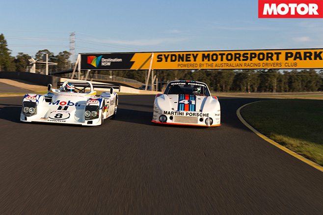 Classic porsches driving