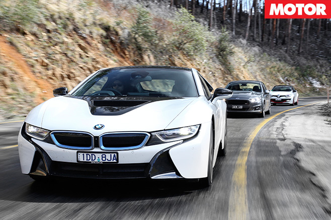 Performance cars driving