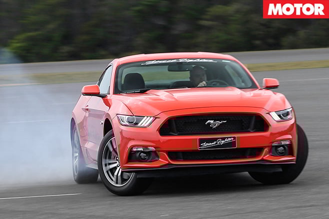 Mustang GT burnout slide