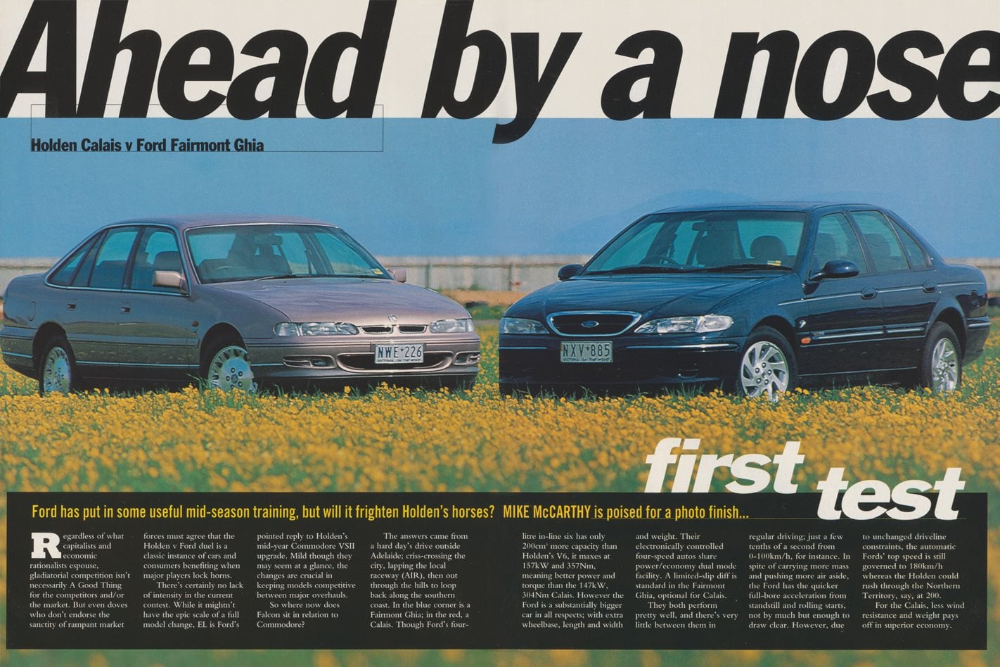 1996 Holden Commodore: Holden Calais v Ford Fairmont Ghia