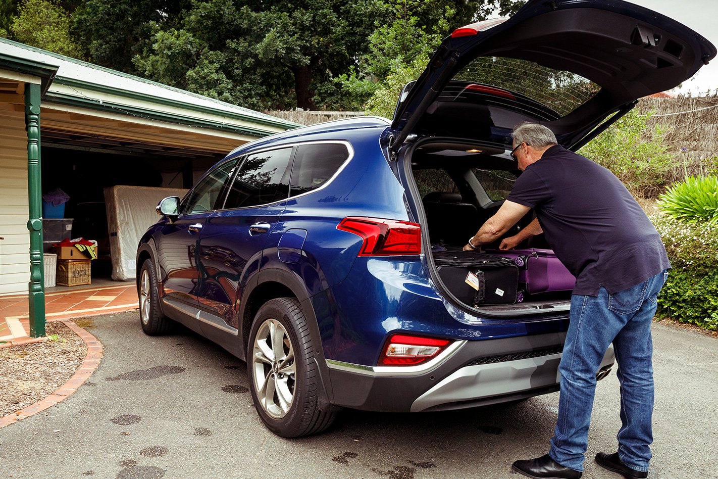 Boot space of the 2019 Hyundai Santa Fe Highlander