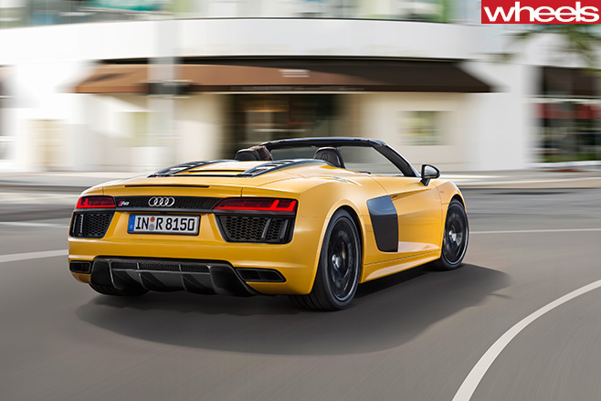 Audi -R8-spyder -rear -drivinjg
