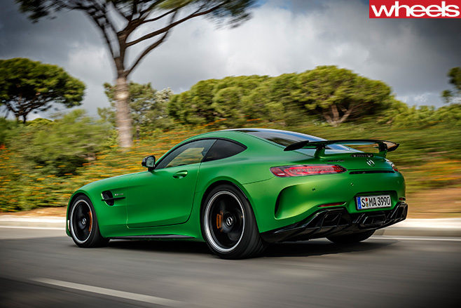 2016-Mercedes -AMG-GT-R-driving -rear -side