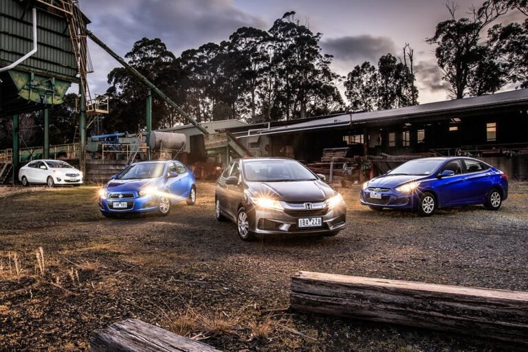 Holden Barina CD v Honda City VTi v Hyundai Accent Active v Mitsubishi Mirage ES