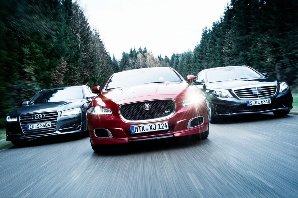 Audi S8 vs Jaguar XJR vs Mercedes-Benz S63