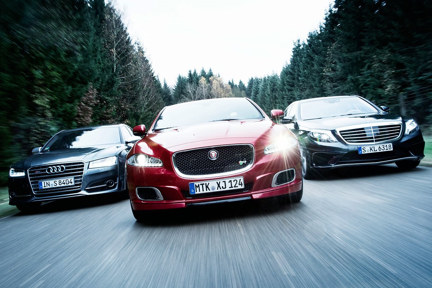 Audi S8 vs Jaguar XJR vs Mercedes-Benz S63