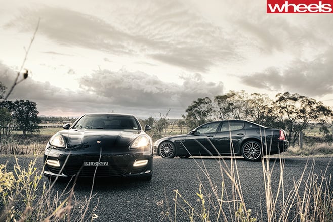 Porsche -Panamera -and -Maserati -Quattroporte