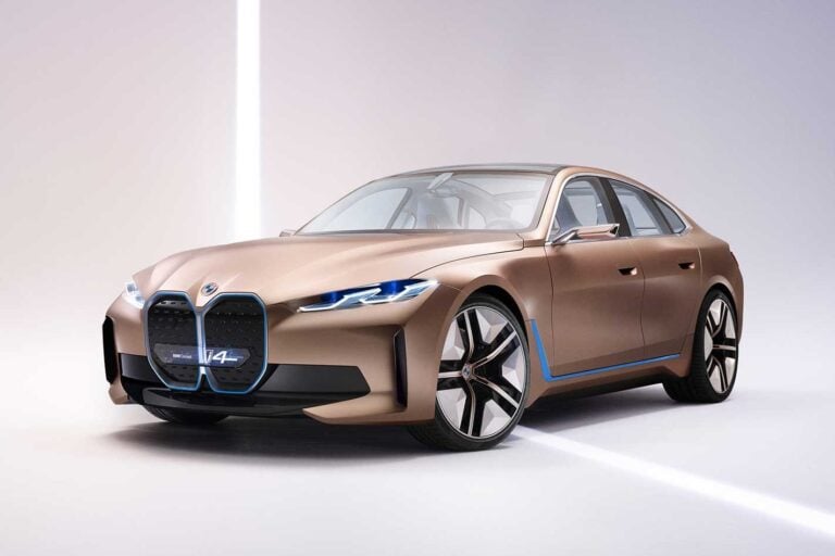 BMW i4 Concept parked in studio.
