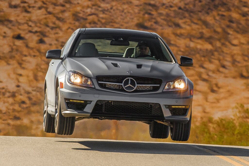 Mercedes-Benz AMG C63 Edition 507 jump desert
