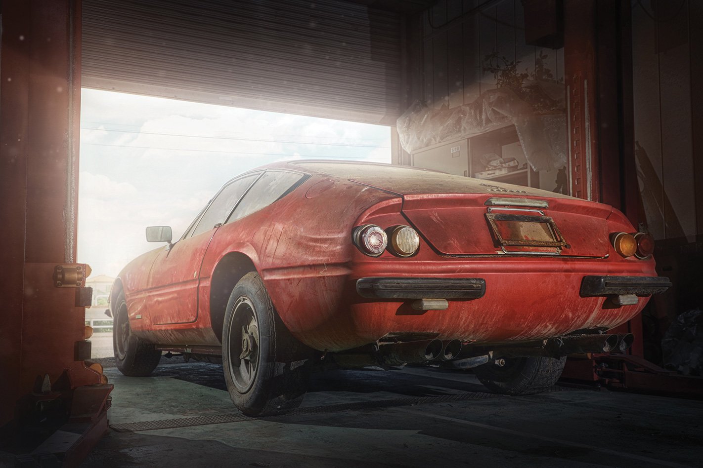 1969 Ferrari 365 GTB 4 Daytona Berlinetta Alloy rear.jpg