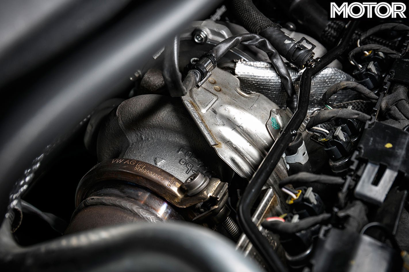 VW Golf R engine bay