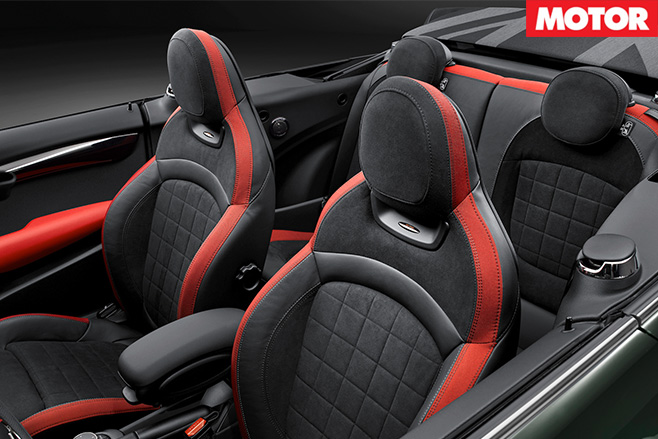 Mini jcw convertible interior seats