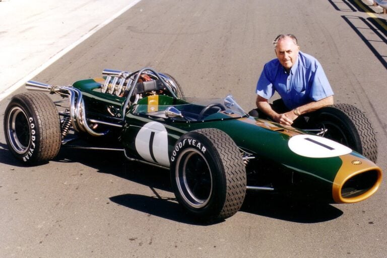 Jack Brabham with the Brabham BT23C-1 car