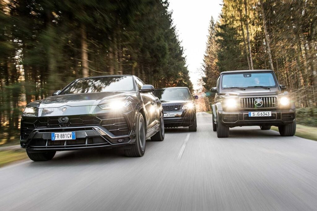 2019 Lamborghini Urus vs Mercedes-AMG G63 vs Range Rover performance comparison review
