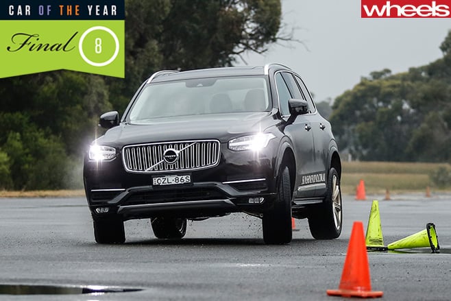 Volvo -XC90-driving -slalom -course