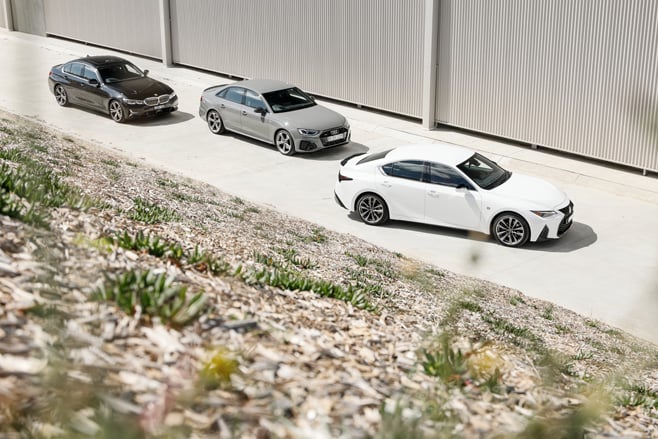 Audi A4 45 TFSI v BMW 330i v Lexus IS300 F Sport