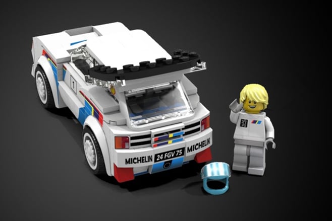 Lego-built Peugeot 205 T16 Evo 2 model