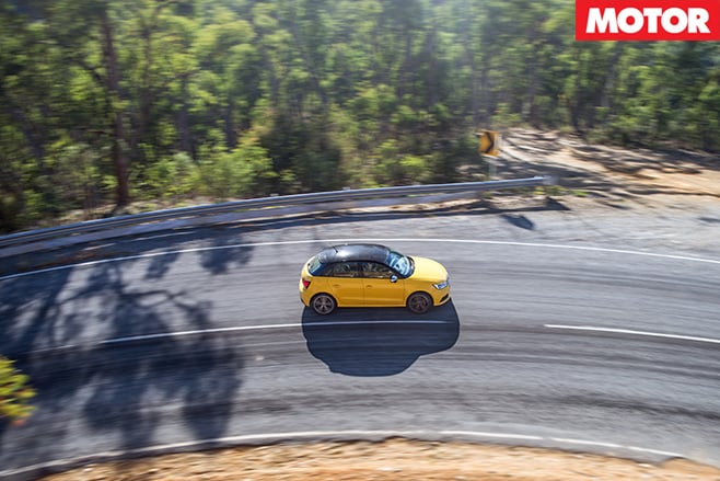 Audii s1 driving on road