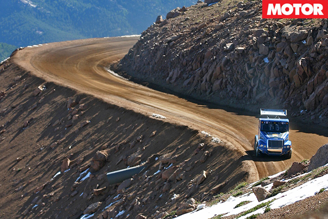 Pikes Peak Super Truck driving