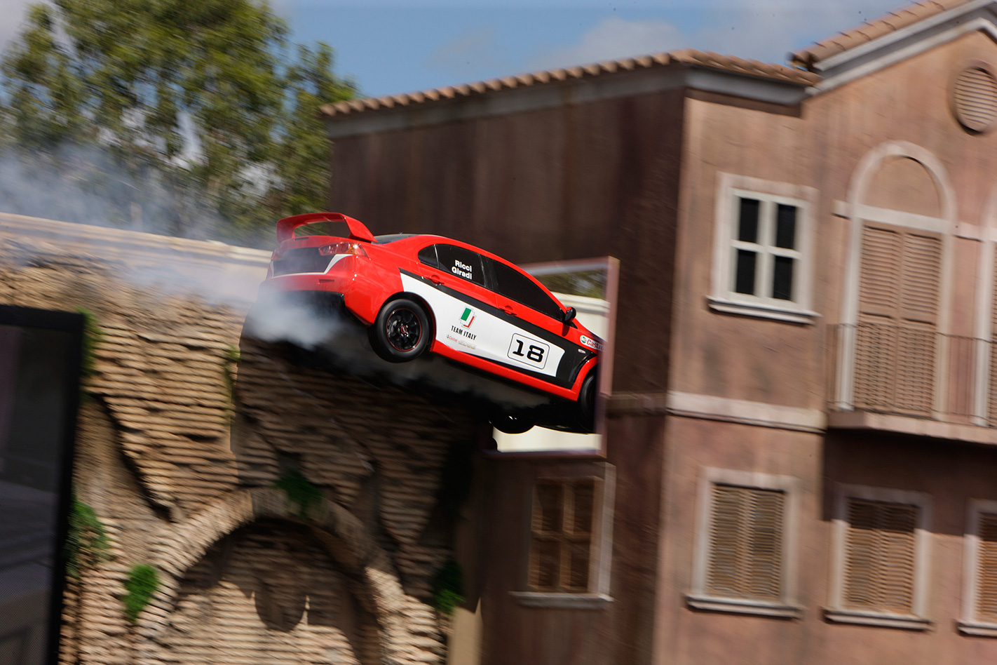 Mitsubishi Evolution X flying.jpg