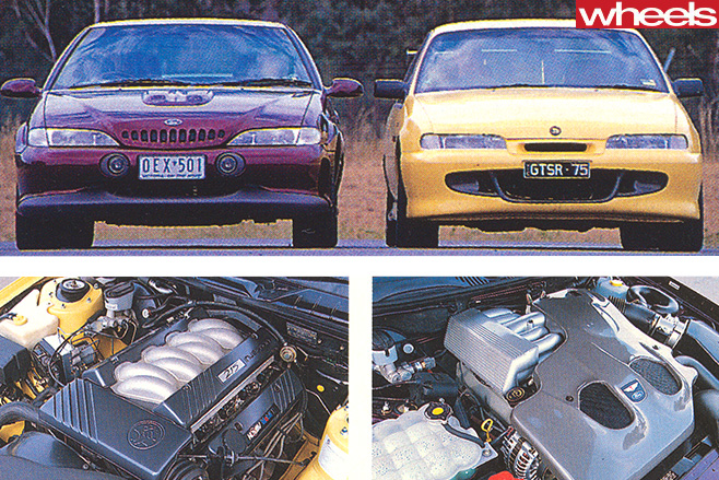 Ford -Falcon -GT-EL-looking -out -over -GTS-R-competing