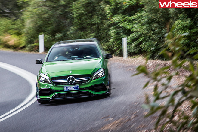 Mercedes -AMG-A45-driving -corner