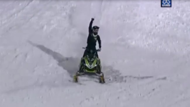 First ever snowmobile front flip