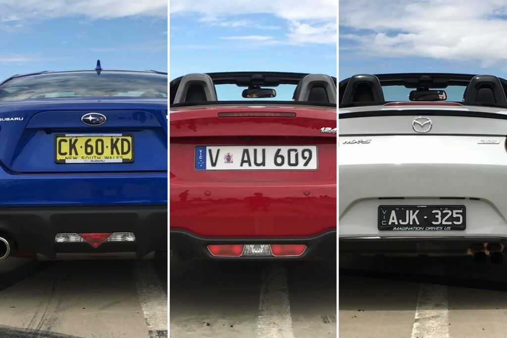 VIDEO: Abarth 124 Spider v Mazda MX-5 v Subaru BRZ rev battle