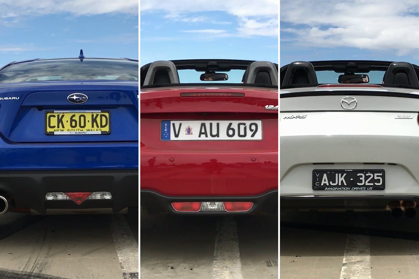 VIDEO: Abarth 124 Spider v Mazda MX-5 v Subaru BRZ rev battle