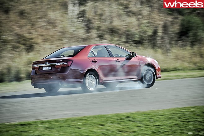 2012-Toyota -Aurion -drifting -rear -side