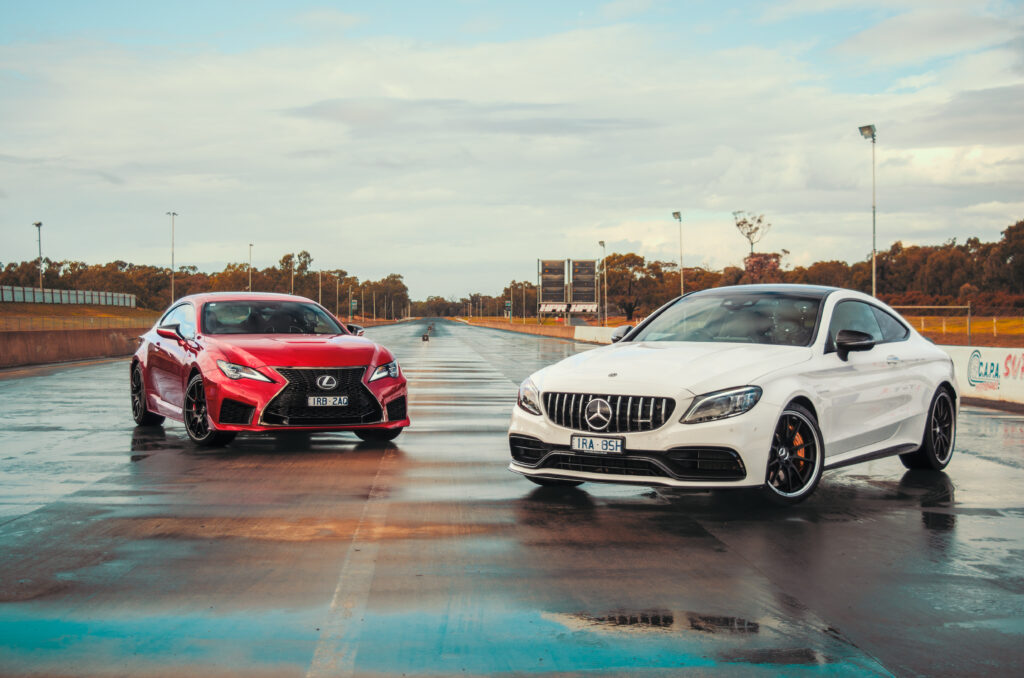 Mercedes-AMG C63 S v Lexus RC F drag race