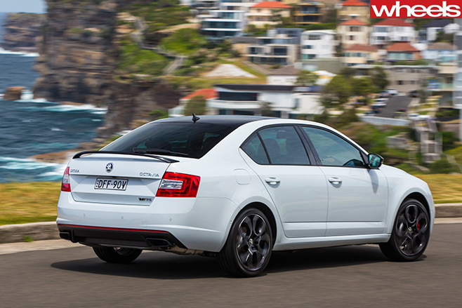 Skoda -Octavia -RS230-driving -rear