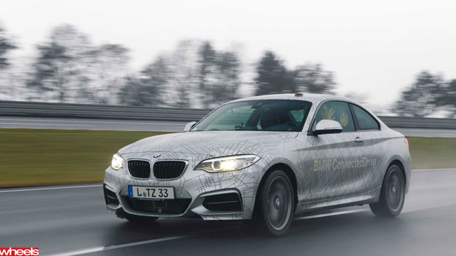 Wheels magazine, motoring news, BMW 235i, self-drive, BMW slide car