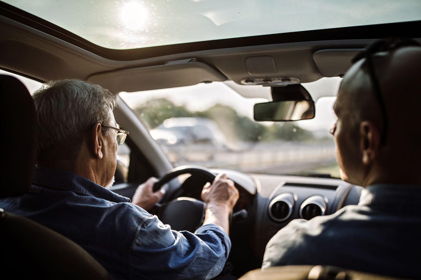 Old man driving