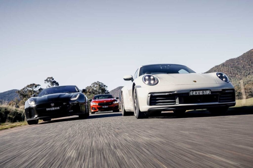 2019 BMW M850i vs Porsche 911 Carrera 4S vs Jaguar F-Type SVR comparison review