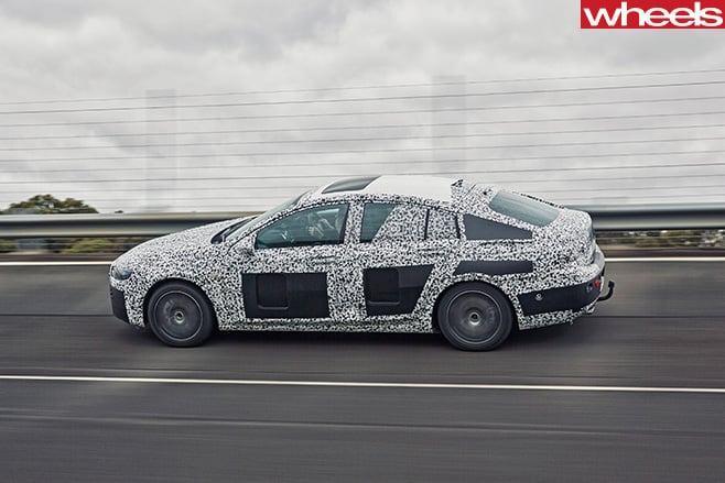 2018-Holden -Commodore -side -rear -driving -at -Lang -Lang -proving -ground