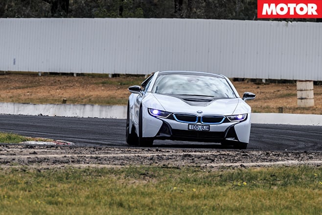 BMW i8 driving turning