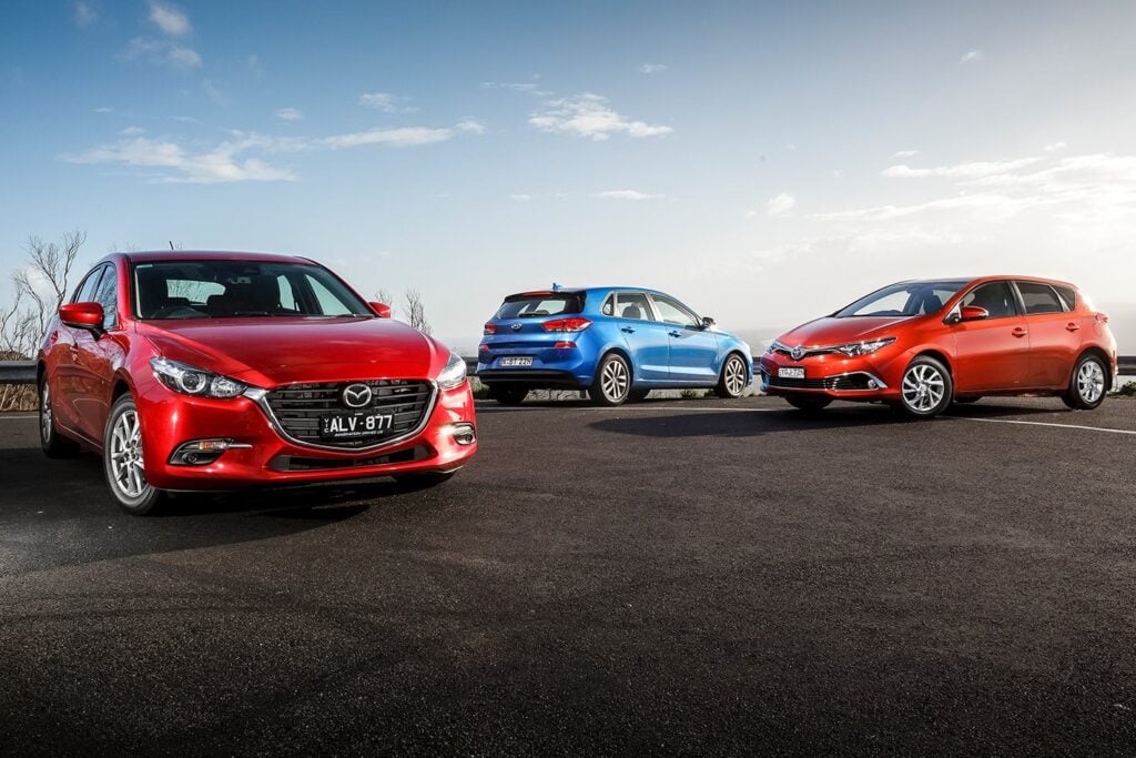 Hyundai i30 Active v Mazda 3 Maxx v Toyota Corolla Ascent Sport comparison review